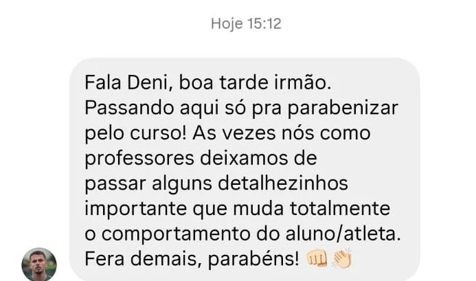 Depoimento de aluno